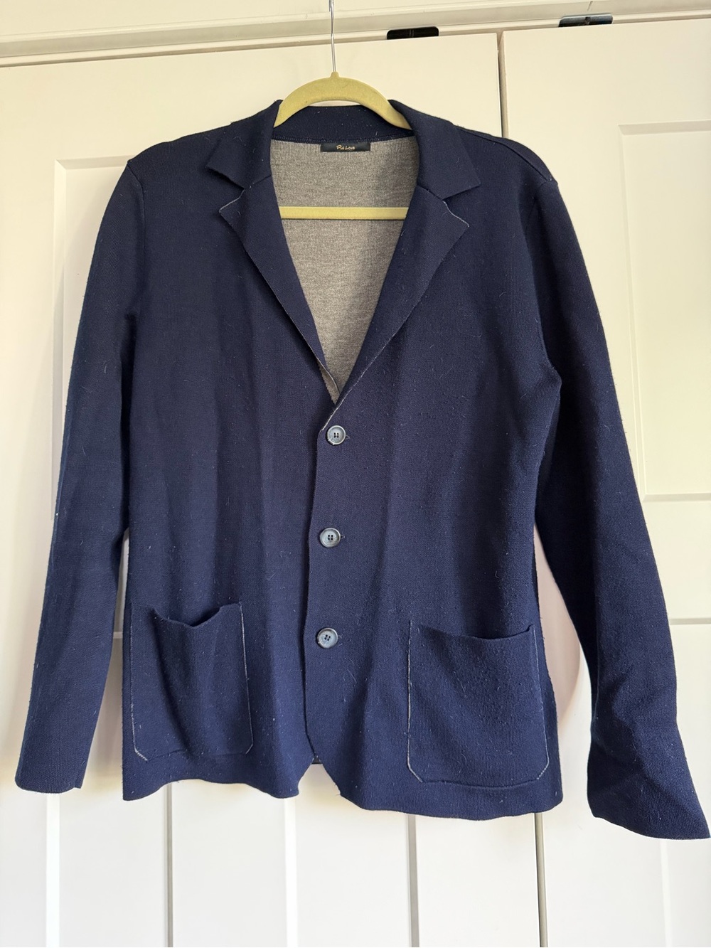 Pull Love Navy Button Front Knit Blazer - size large